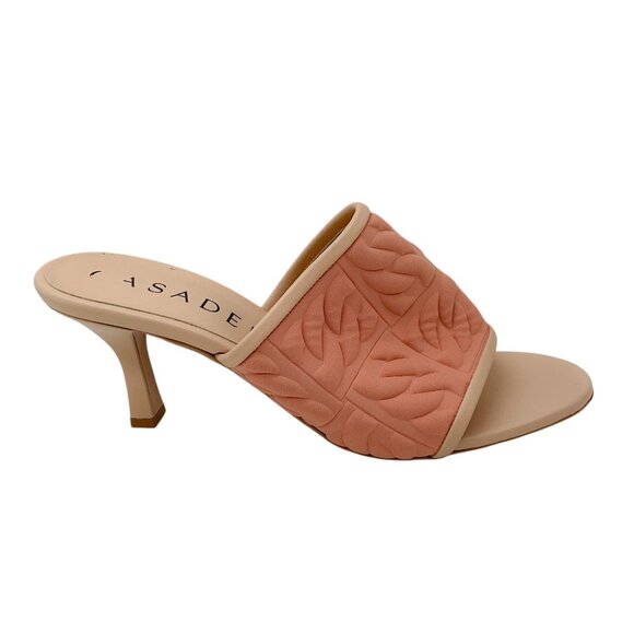 Casadei Peach Textured Scuba Mule Sandals - Picture 2 of 7